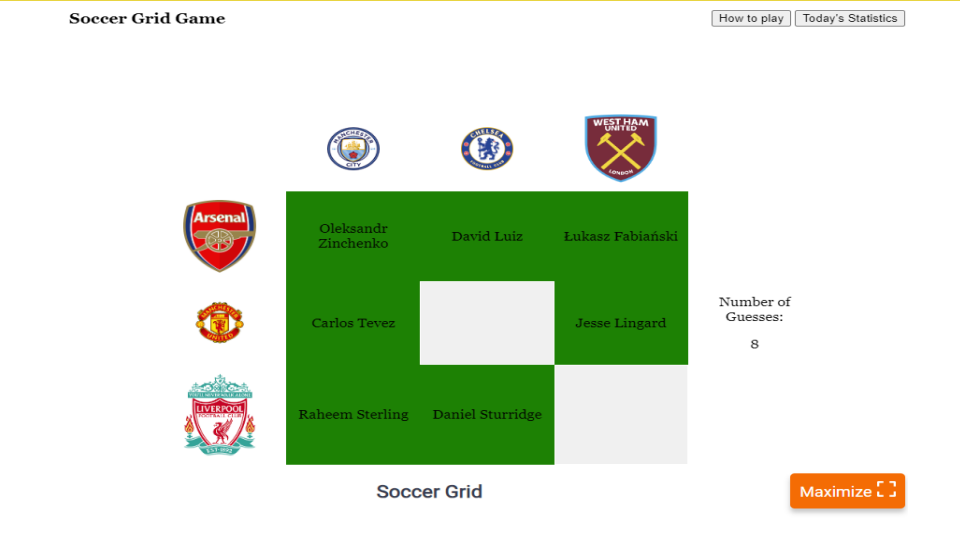 Soccer Grid - Play Soccer Grid On Dordle