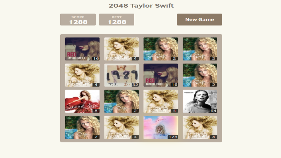 Taylor Swift 2048 - Music Fun Unblocked Game